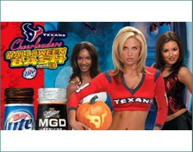 Miller Lite and MGD seasonal campaign creative with the Houston Texans Cheerleaders.