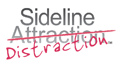 Sideline Attraction, restyled as Sideline Distraction, logo.