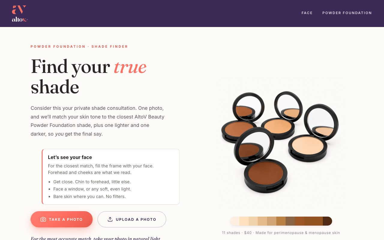 AltoV Beauty Shade Finder.